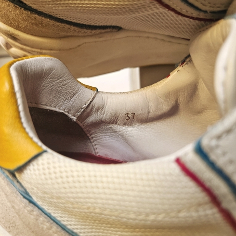Carolina Herrera White and Yellow Sneakers